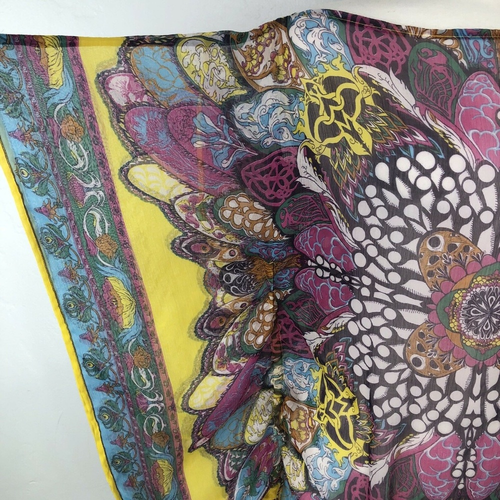 La Noda Hindu Kimono Caftan Sheer Butterfly Top - Picture 2 of 8